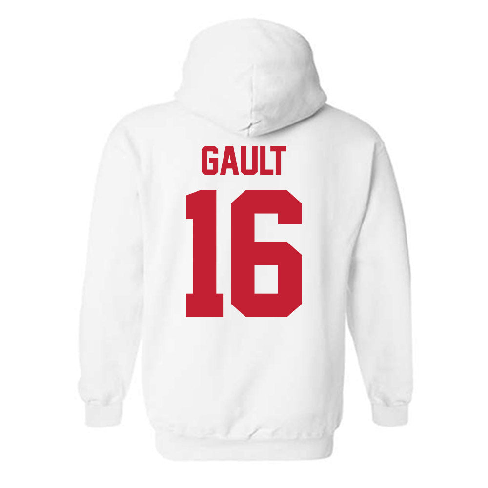 Ferris State - NCAA Men's Ice Hockey : Caiden Gault - Classic Shersey Hooded Sweatshirt-1