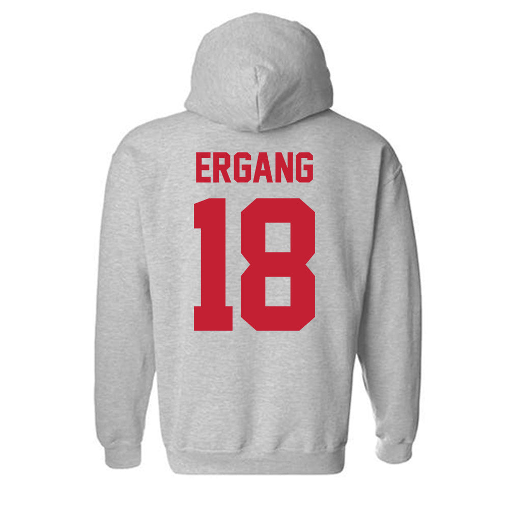 Ferris State - NCAA Men's Ice Hockey : Kaleb Ergang - Classic Shersey Hooded Sweatshirt-1