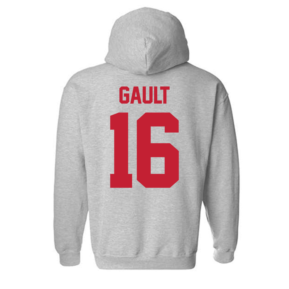 Ferris State - NCAA Men's Ice Hockey : Caiden Gault - Classic Shersey Hooded Sweatshirt-1