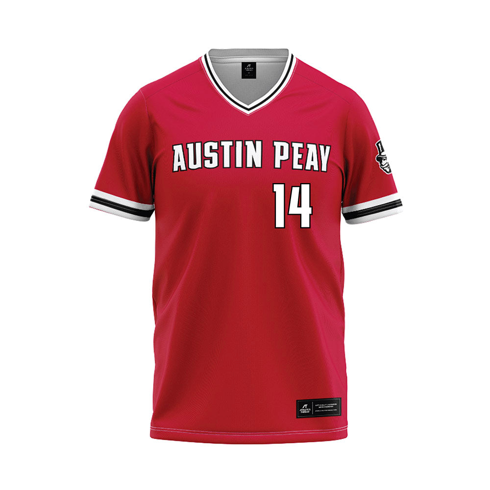 APSU - NCAA Baseball : Jacob Weaver - Red Baseball Jersey-0