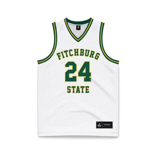 Fitchburg State - NCAA Men's Basketball : Matthew Manley - White Basketball Jersey-0