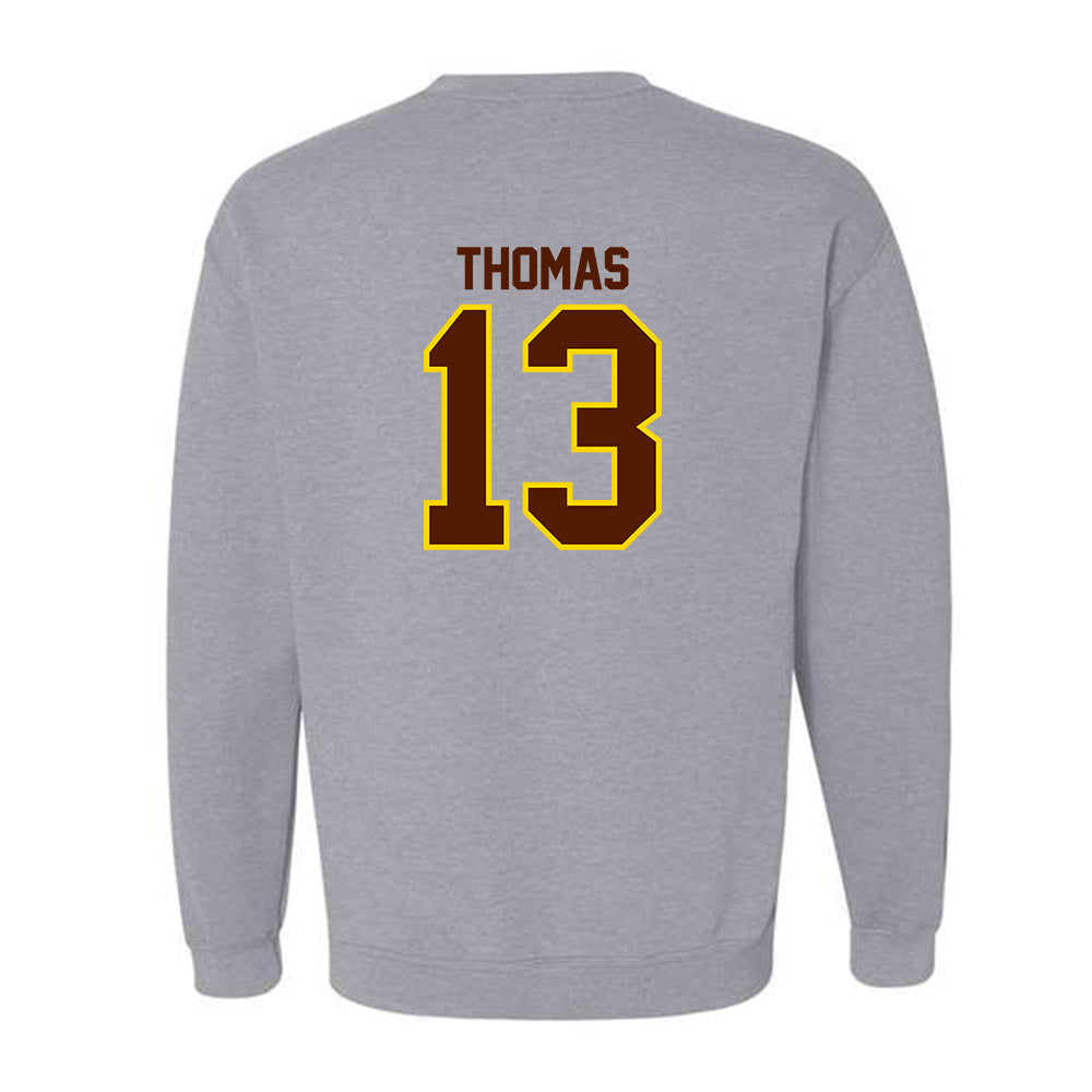 Western Michigan - NCAA Football : Jordon Thomas - Classic Shersey Crewneck Sweatshirt-1