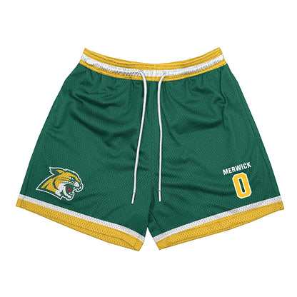 Northern Michigan - NCAA Men's Basketball : Derek Merwick - Green Shorts