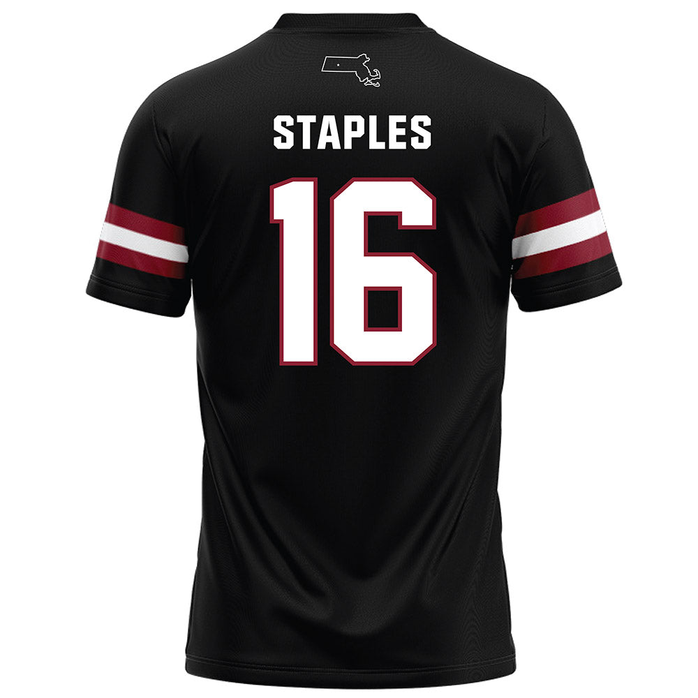 UMass - NCAA Football : Noah Staples - Black Football Jersey