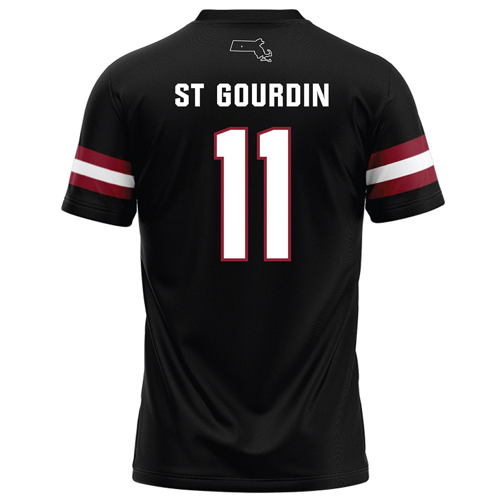 UMass - NCAA Football : Leonard St Gourdin - Black Football Jersey-1