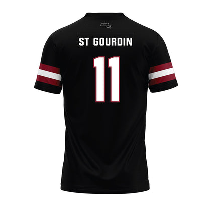 UMass - NCAA Football : Leonard St Gourdin - Black Premium Football Jersey-1