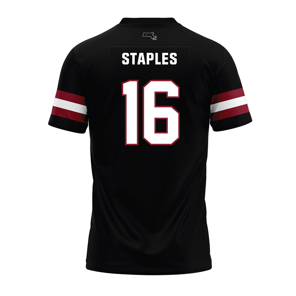 UMass - NCAA Football : Noah Staples - Black Premium Football Jersey