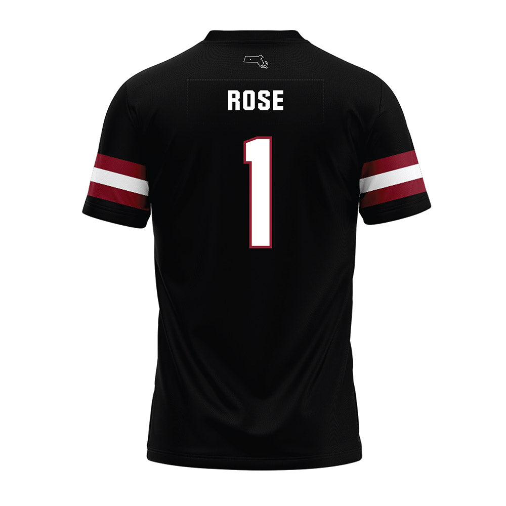 UMass - NCAA Football : Brandon Rose - Black Premium Football Jersey-1