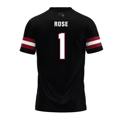 UMass - NCAA Football : Brandon Rose - Black Premium Football Jersey-1
