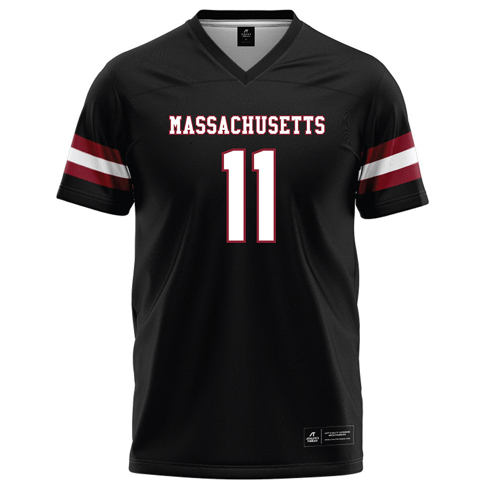 UMass - NCAA Football : Leonard St Gourdin - Black Football Jersey-0