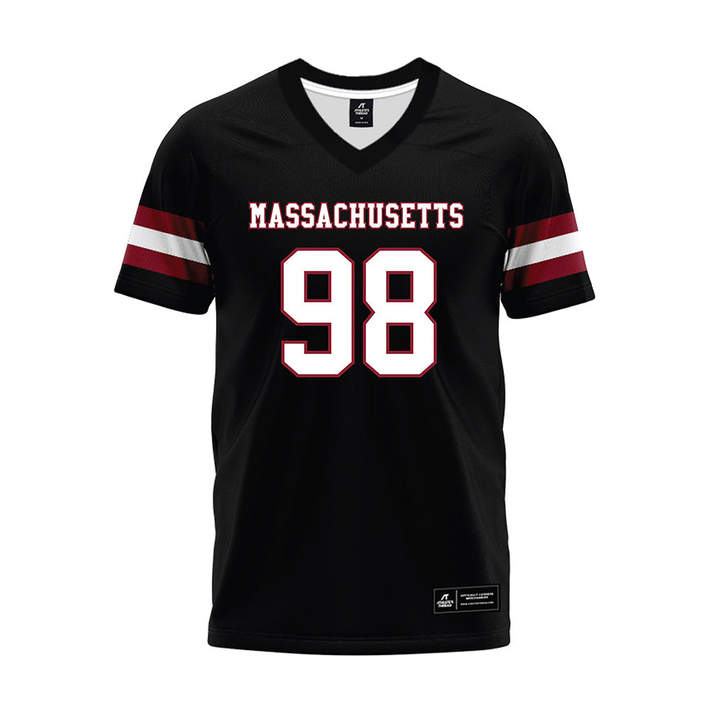 UMass - NCAA Football : Riley Moore - Black Premium Football Jersey