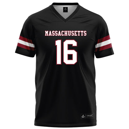 UMass - NCAA Football : Noah Staples - Black Football Jersey