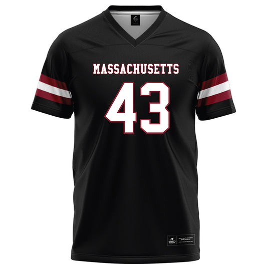 UMass - NCAA Football : Edward Phillipson - Black Football Jersey-0