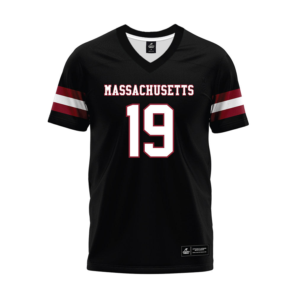 UMass - NCAA Football : Zach Lawrence - Black Premium Football Jersey-0