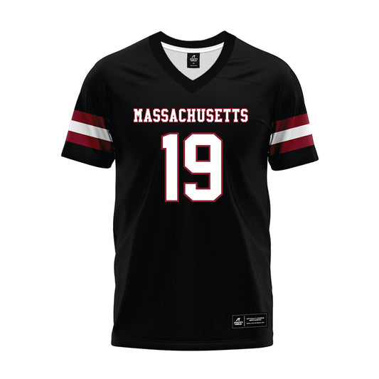 UMass - NCAA Football : Zach Lawrence - Black Premium Football Jersey-0