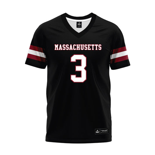 UMass - NCAA Football : Kendall Bournes - Black Premium Football Jersey-0