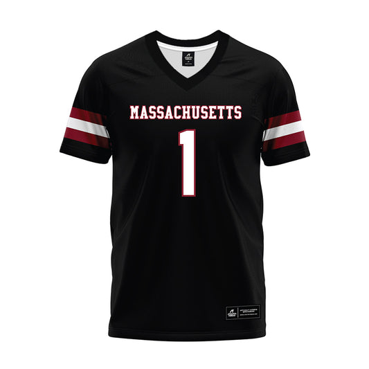UMass - NCAA Football : Brandon Rose - Black Premium Football Jersey-0