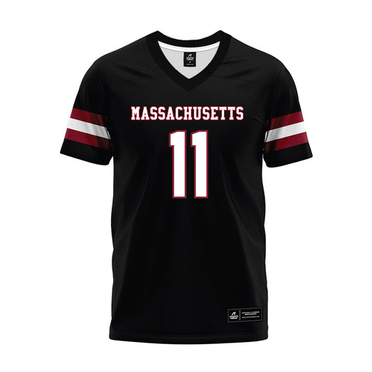 UMass - NCAA Football : Leonard St Gourdin - Black Premium Football Jersey-0