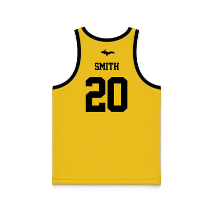 Michigan Tech - NCAA Men's Basketball : Gabriel Smith - Gold Basketball Jersey-1