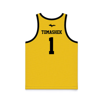 Michigan Tech - NCAA Men's Basketball : Marcus Tomashek - Gold Basketball Jersey