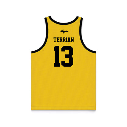 Michigan Tech - NCAA Men's Basketball : Josh Terrian - Gold Basketball Jersey