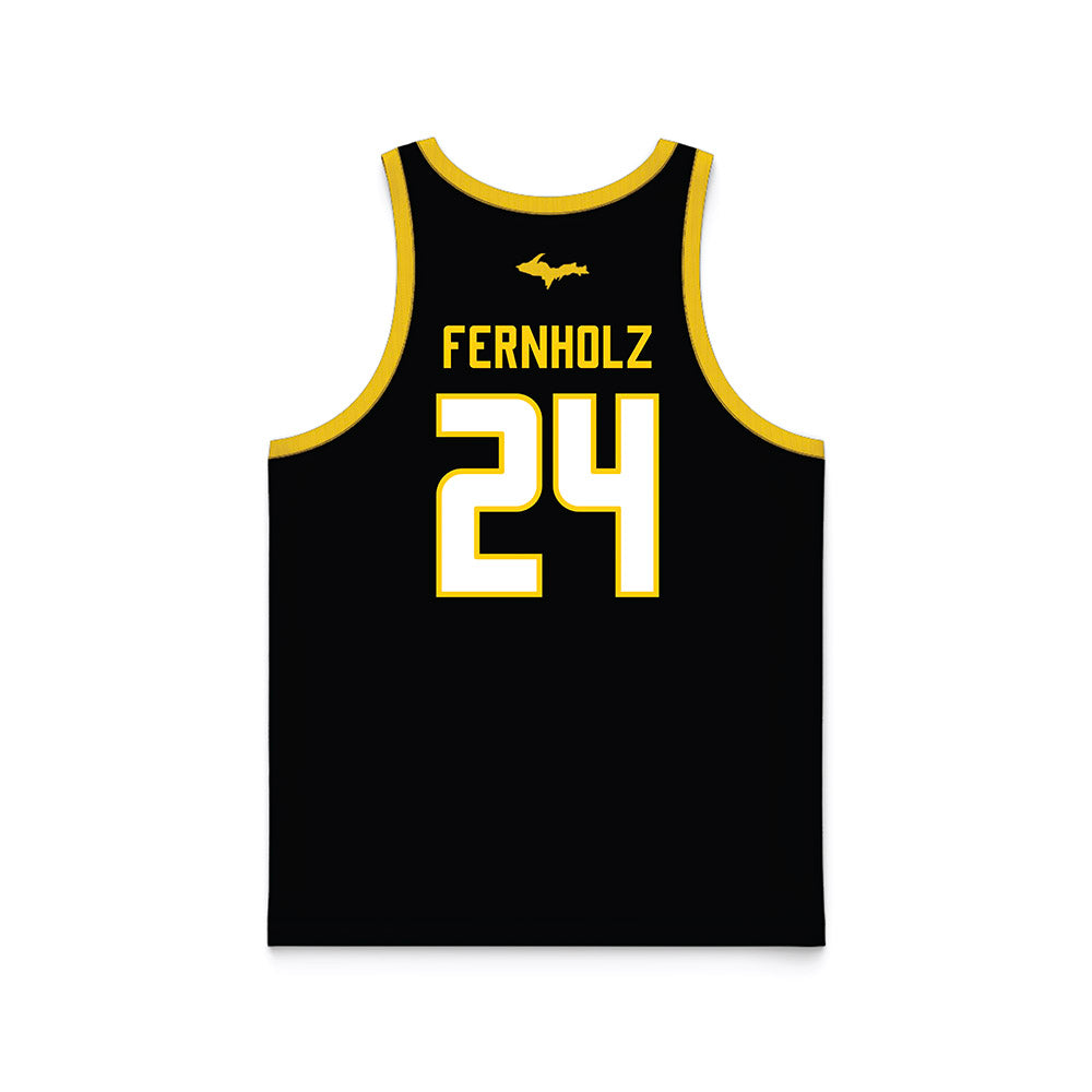 Michigan Tech - NCAA Men's Basketball : Ty Fernholz - Black Basketball Jersey