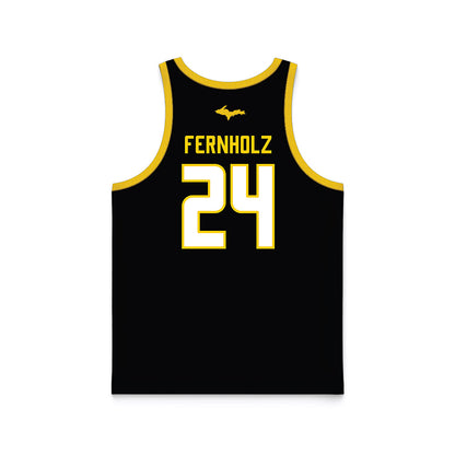 Michigan Tech - NCAA Men's Basketball : Ty Fernholz - Black Basketball Jersey