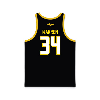 Michigan Tech - NCAA Men's Basketball : Grant Warren - Black Basketball Jersey