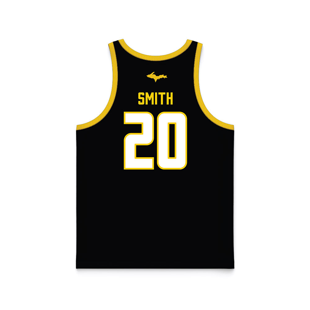 Michigan Tech - NCAA Men's Basketball : Gabriel Smith - Black Basketball Jersey-1