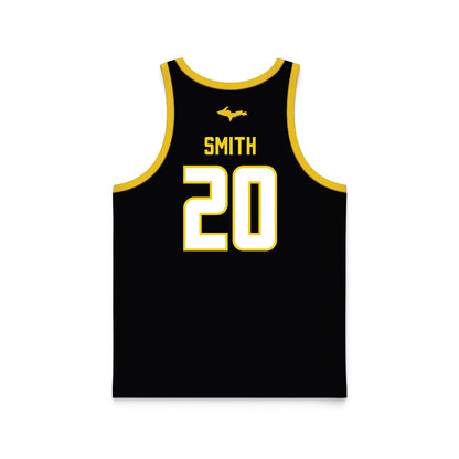 Michigan Tech - NCAA Men's Basketball : Gabriel Smith - Black Basketball Jersey-1