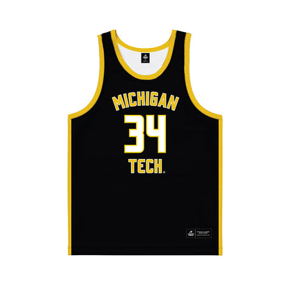 Michigan Tech - NCAA Men's Basketball : Grant Warren - Black Basketball Jersey