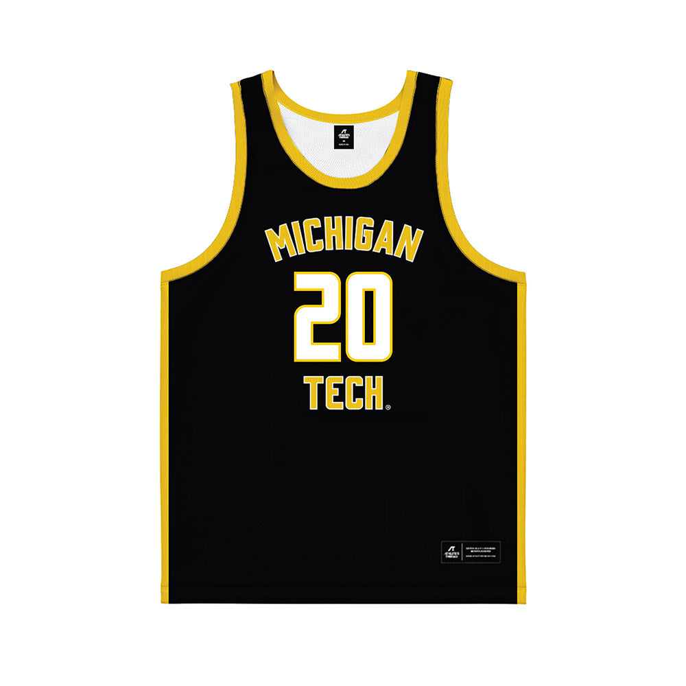 Michigan Tech - NCAA Men's Basketball : Gabriel Smith - Black Basketball Jersey-0