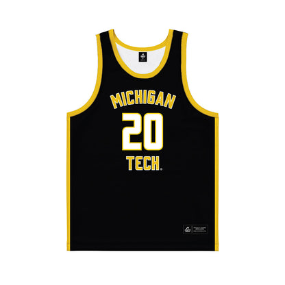 Michigan Tech - NCAA Men's Basketball : Gabriel Smith - Black Basketball Jersey-0