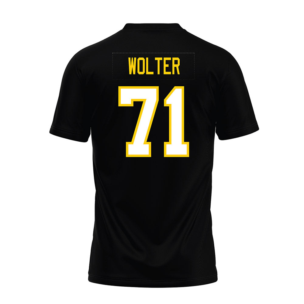 Michigan Tech - NCAA Football : Mason Wolter - Black Premium Football Jersey-1