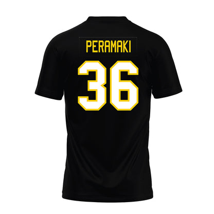 Michigan Tech - NCAA Football : Josiah Peramaki - Black Premium Football Jersey-1