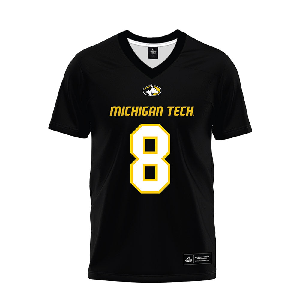 Michigan Tech - NCAA Football : Asher Gregory - Black Premium Football Jersey