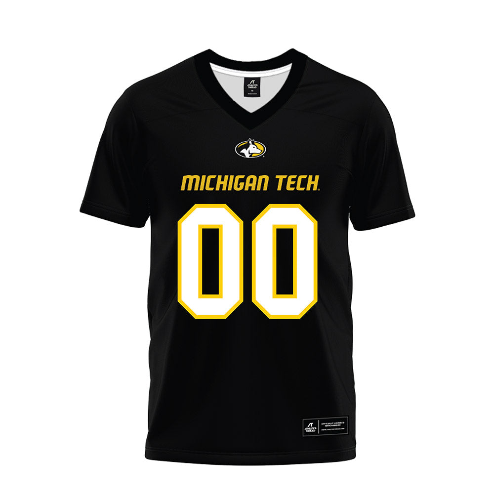 Michigan Tech - NCAA Football : Max Maj - Black Premium Football Jersey-0
