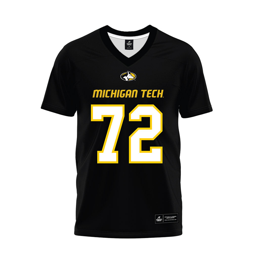 Michigan Tech - NCAA Football : Bryar Inman - Black Premium Football Jersey-0