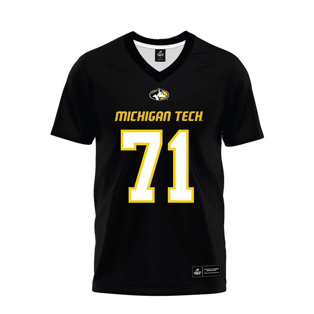 Michigan Tech - NCAA Football : Mason Wolter - Black Premium Football Jersey-0