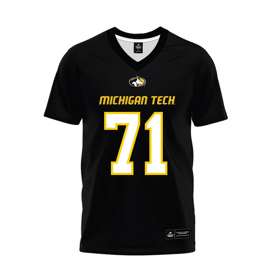 Michigan Tech - NCAA Football : Mason Wolter - Black Premium Football Jersey-0