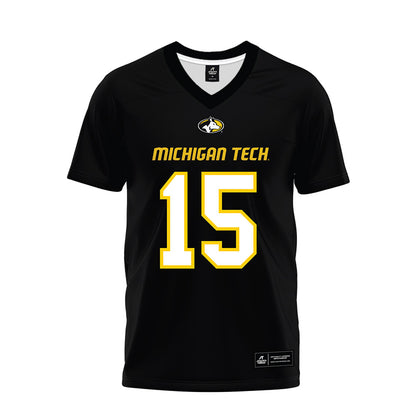 Michigan Tech - NCAA Football : Alex Bueno - Black Premium Football Jersey-0