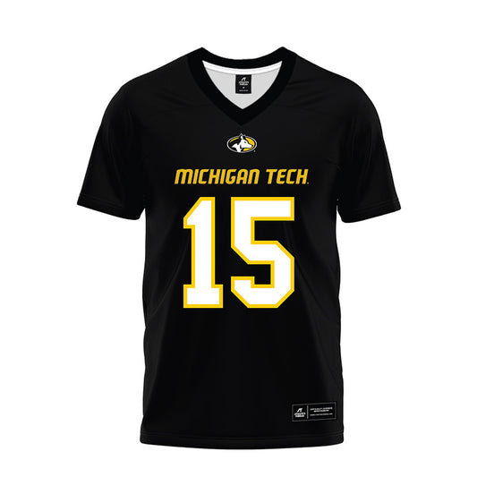 Michigan Tech - NCAA Football : Alex Bueno - Black Premium Football Jersey-0