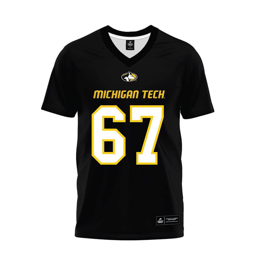 Michigan Tech - NCAA Football : Max Maj - Black Premium Football Jersey-0