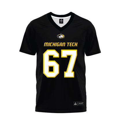 Michigan Tech - NCAA Football : Max Maj - Black Premium Football Jersey-0