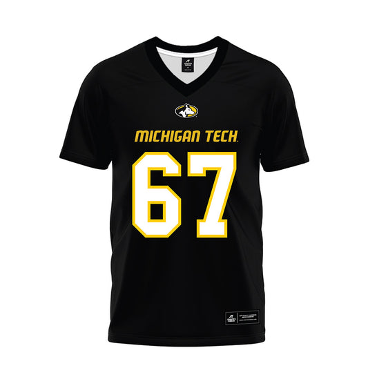 Michigan Tech - NCAA Football : Max Maj - Black Premium Football Jersey-0