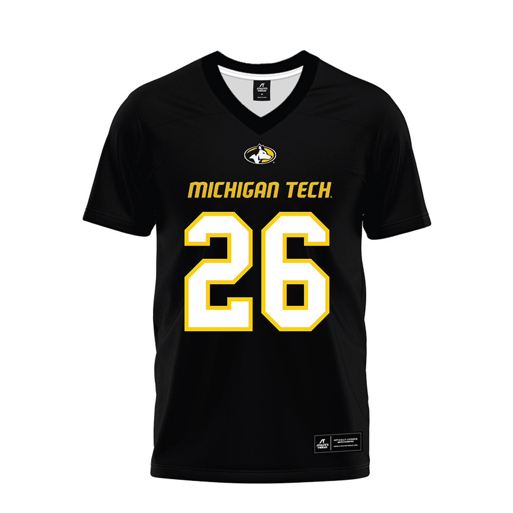 Michigan Tech - NCAA Football : Avery Kucharski - Black Premium Football Jersey-0