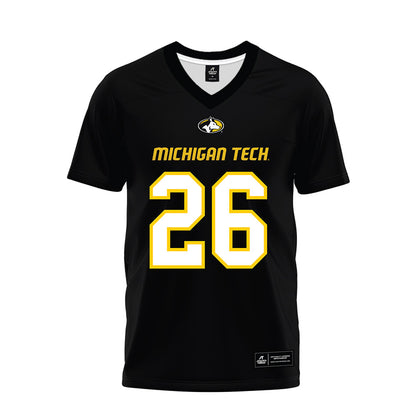 Michigan Tech - NCAA Football : Avery Kucharski - Black Premium Football Jersey-0