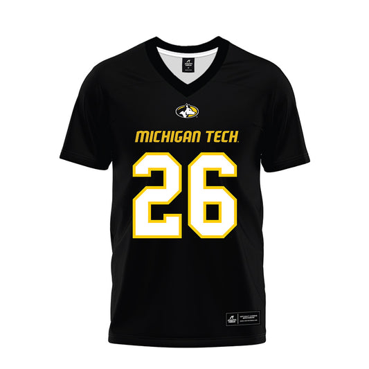 Michigan Tech - NCAA Football : Avery Kucharski - Black Premium Football Jersey-0