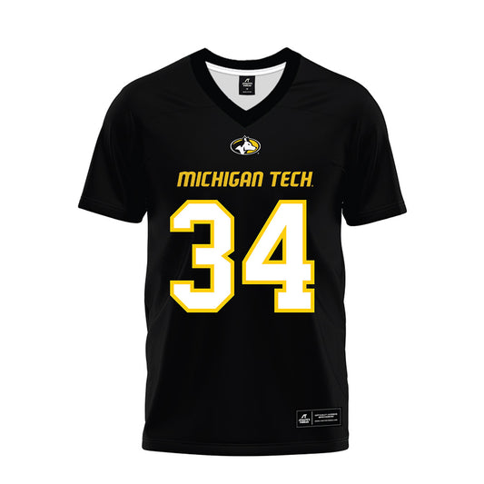 Michigan Tech - NCAA Football : Connor Briones - Black Premium Football Jersey-0