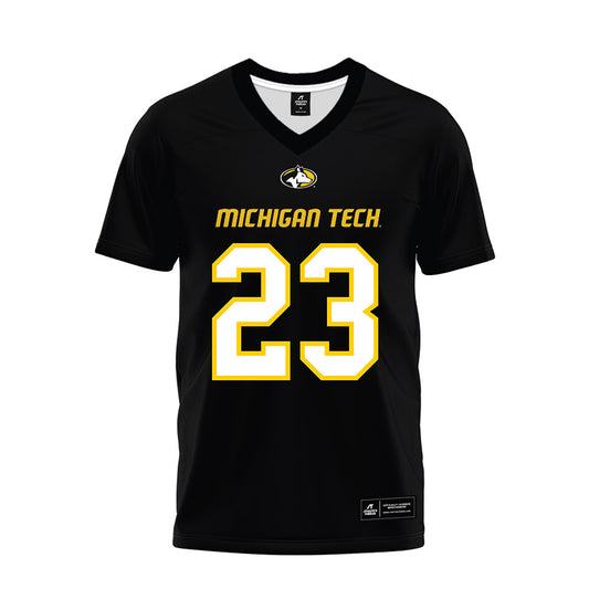 Michigan Tech - NCAA Football : Kolby Hindenach - Black Premium Football Jersey